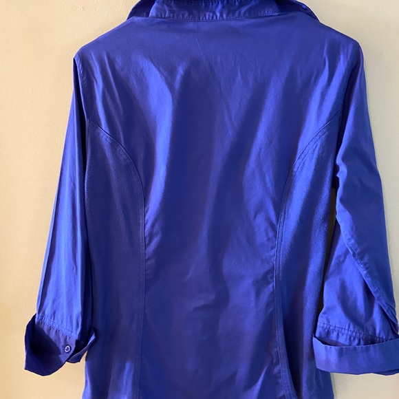 Zac & Rachel purple button down business  blouse size medium - Picture 13 of 15